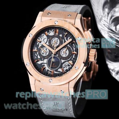 High Quality Copy Hublot Big Bang Annual Calendar 45 mm Watches Rose Gold Case